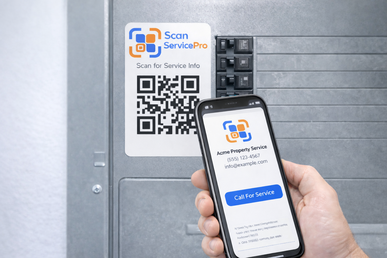 ScanServicePro electrical panel QR sticker